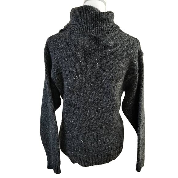 Vintage Gap Size Small Wool Blend Argyle Button Turtleneck Sweater - Picture 2 of 6